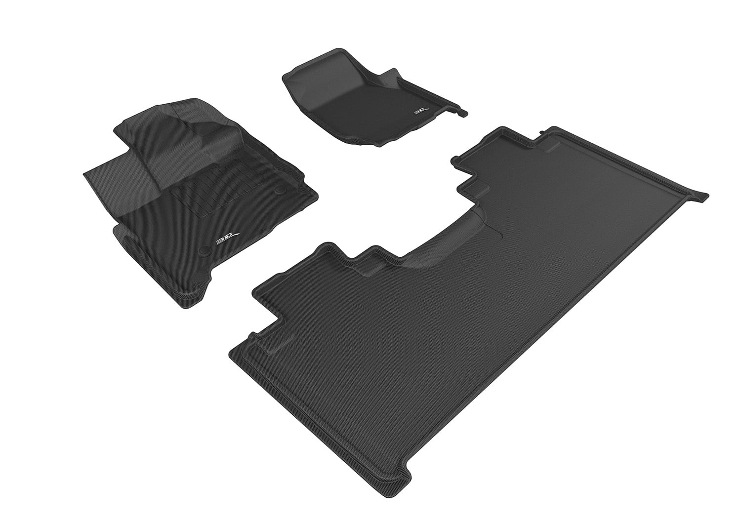 3D MAXpider KAGU Floor Mat (BLACK) compatible with FORD F-150 SUPERCAB 2015-2023 - Full Set
