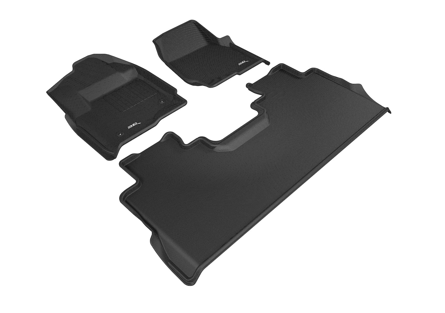 3D MAXpider KAGU Floor Mat (BLACK) compatible with FORD F-250/350/450 SUPERCREW 2017-2022 - Full Set