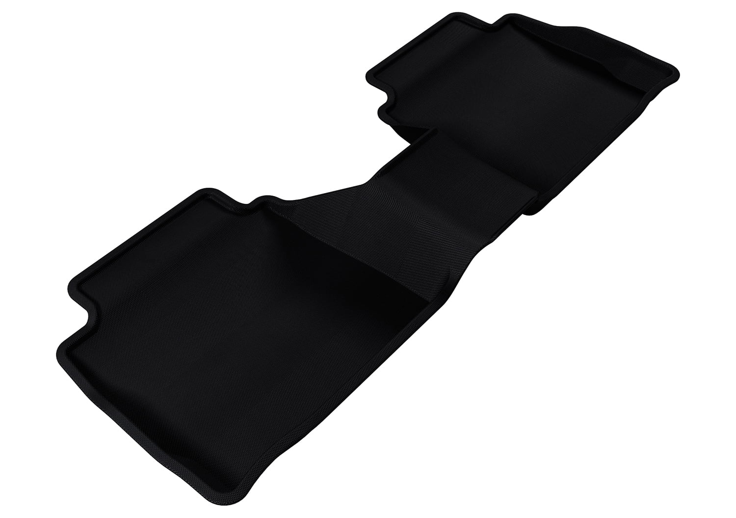 3D MAXpider - L1FR06021509 Custom Fit Second Row All-Weather Floor Mat for Select Ford Fusion/ Lincoln MKZ Models - Kagu Rubber (Black)