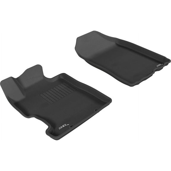 3D MAXpider Front Row Custom Fit All-Weather Floor Mat for Select Honda Civic Models - Kagu Rubber (Black)