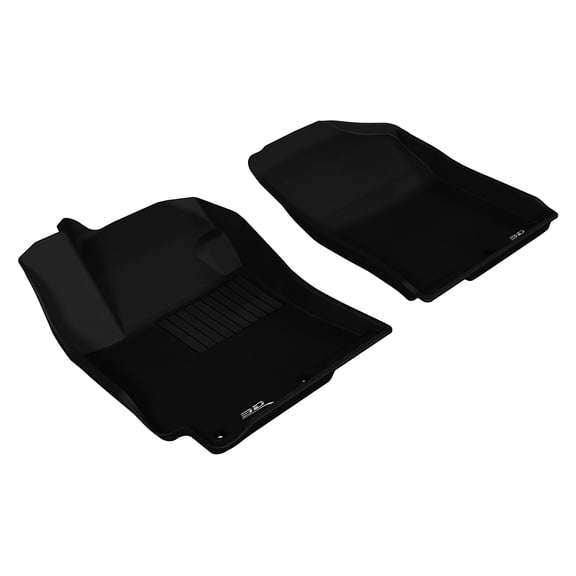 3D MAXpider Front Row Custom Fit All-Weather Floor Mat for Select Hyundai Accent Models - Kagu Rubber (Black)