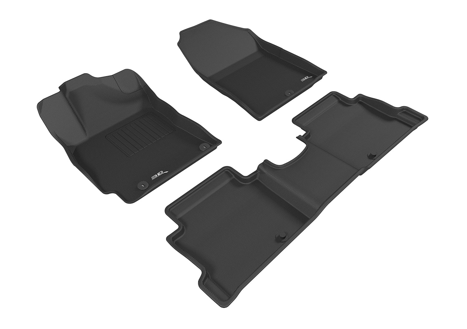 3D MAXpider Custom Fit Kagu Floor Mat (Black) Compatible with Hyundai Elantra Sedan 2017-2020 - Full Set