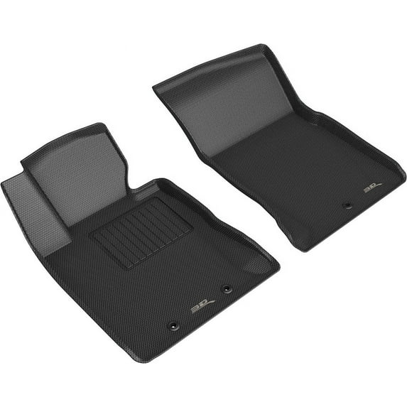 3D MAXpider Front Row Custom Fit All-Weather Floor Mat for Select Hyundai Genesis Models - Kagu Rubber (Black)