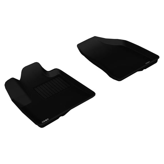 3D MAXpider Front Row Custom Fit All-Weather Floor Mat for Select Hyundai Santa Fe Models - Kagu Rubber (Black)