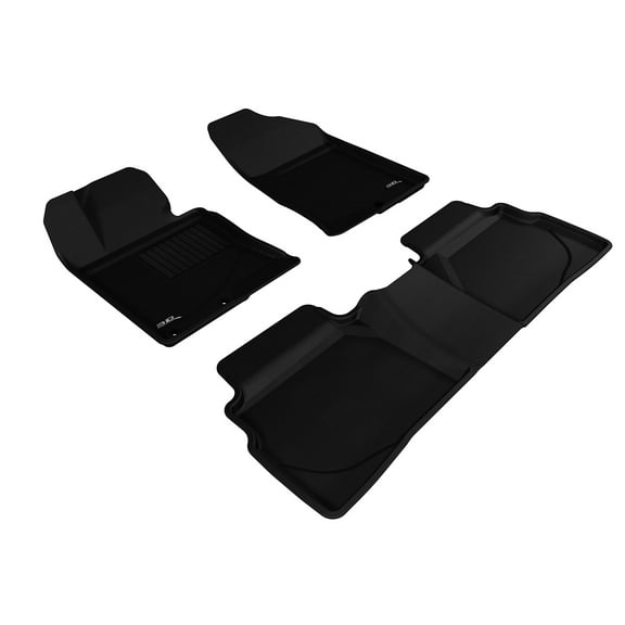 3D MAXpider Complete Set Custom Fit All-Weather Floor Mat for Select Hyundai Sonata Models - Kagu Rubber (Black)