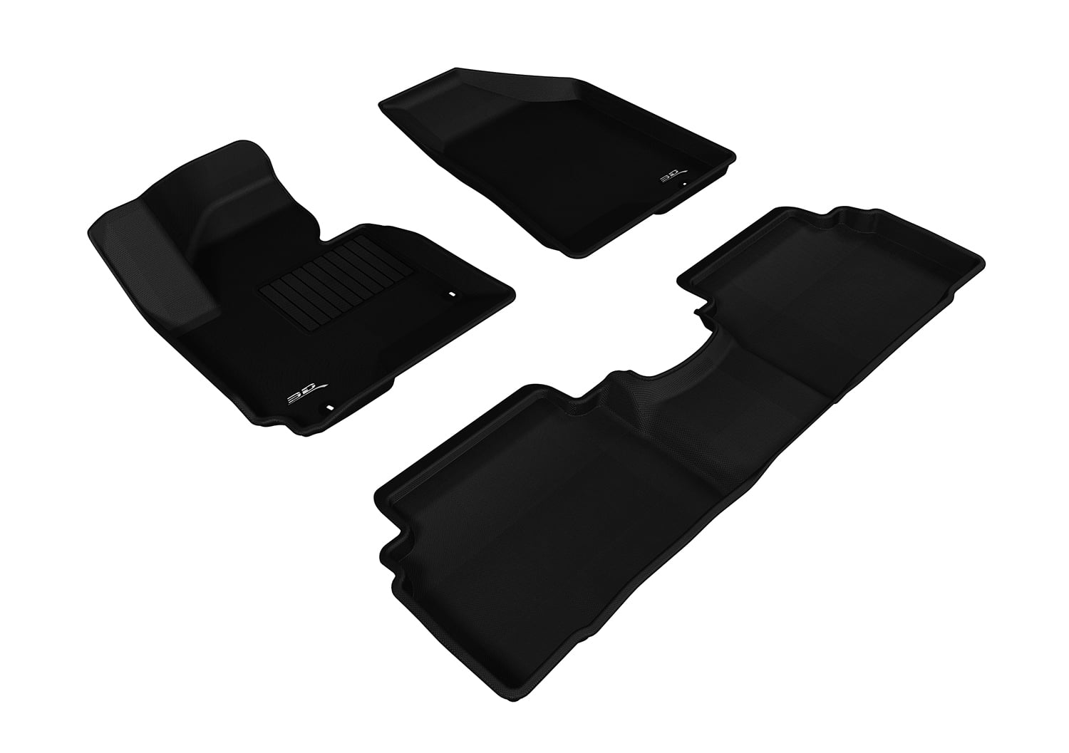 3D MAXpider All 2 Row Custom Fit Floor Mat for Select Hyundai Tucson Models - Kagu Rubber (Black)