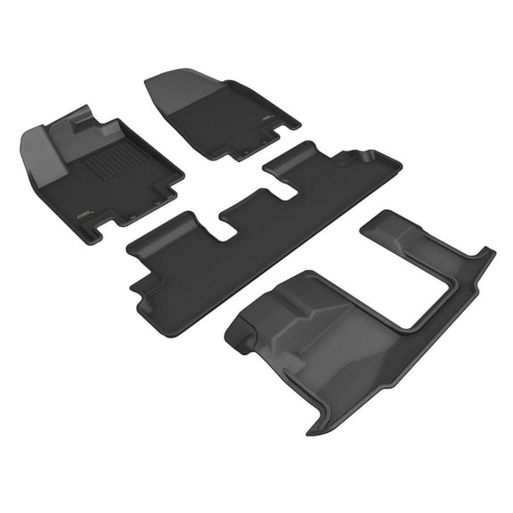 3D MAXpider Custom Fit Kagu Floor Mat (Black) Compatible with Infiniti QX60 7-Seat 2022-2024 - Full Set