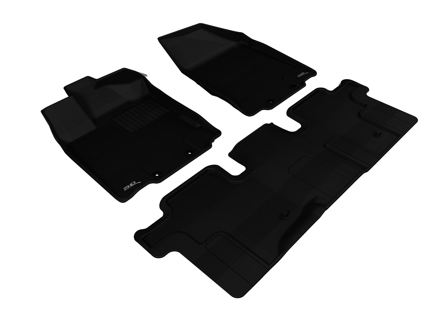 3D MAXpider Custom Fit Kagu Floor Mat (Black) Compatible with Infiniti QX60 2014-2020 / JX 2013 - First & Second Row