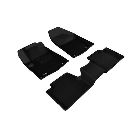 3D MAXpider Custom Fit Kagu Floor Mat (Black) for 2014-2015 Jeep Cherokee (KL) - 1ST Row 2ND Row