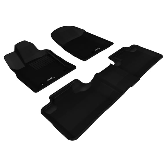 3D MAXpider L1JP00401509 Complete Set Custom Fit All-Weather Floor Mat for Select Jeep Grand Cherokee Models - Kagu Rubber (Black)