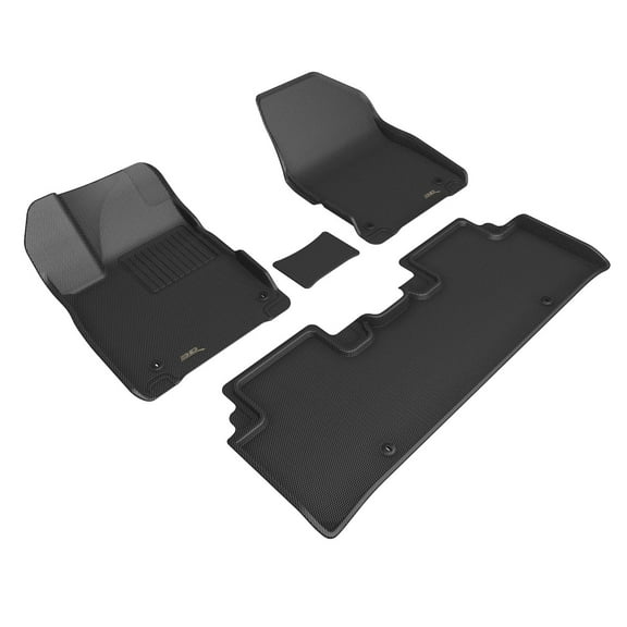 3D MAXpider Custom Fit Kagu Floor Mat (Black) Compatible with Kia EV6 2022-2025 - Full Set