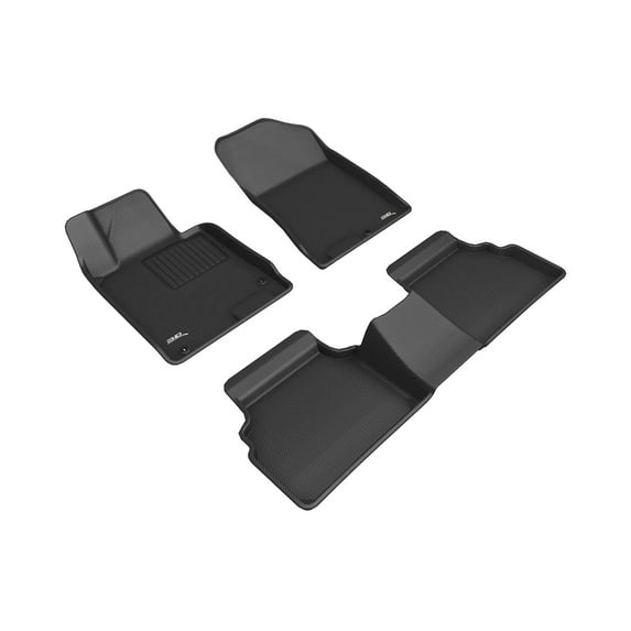 3D MAXpider Custom Fit Kagu Floor Mat (Black) Compatible With Kia K5 FWD 2021-2025 - Full Set