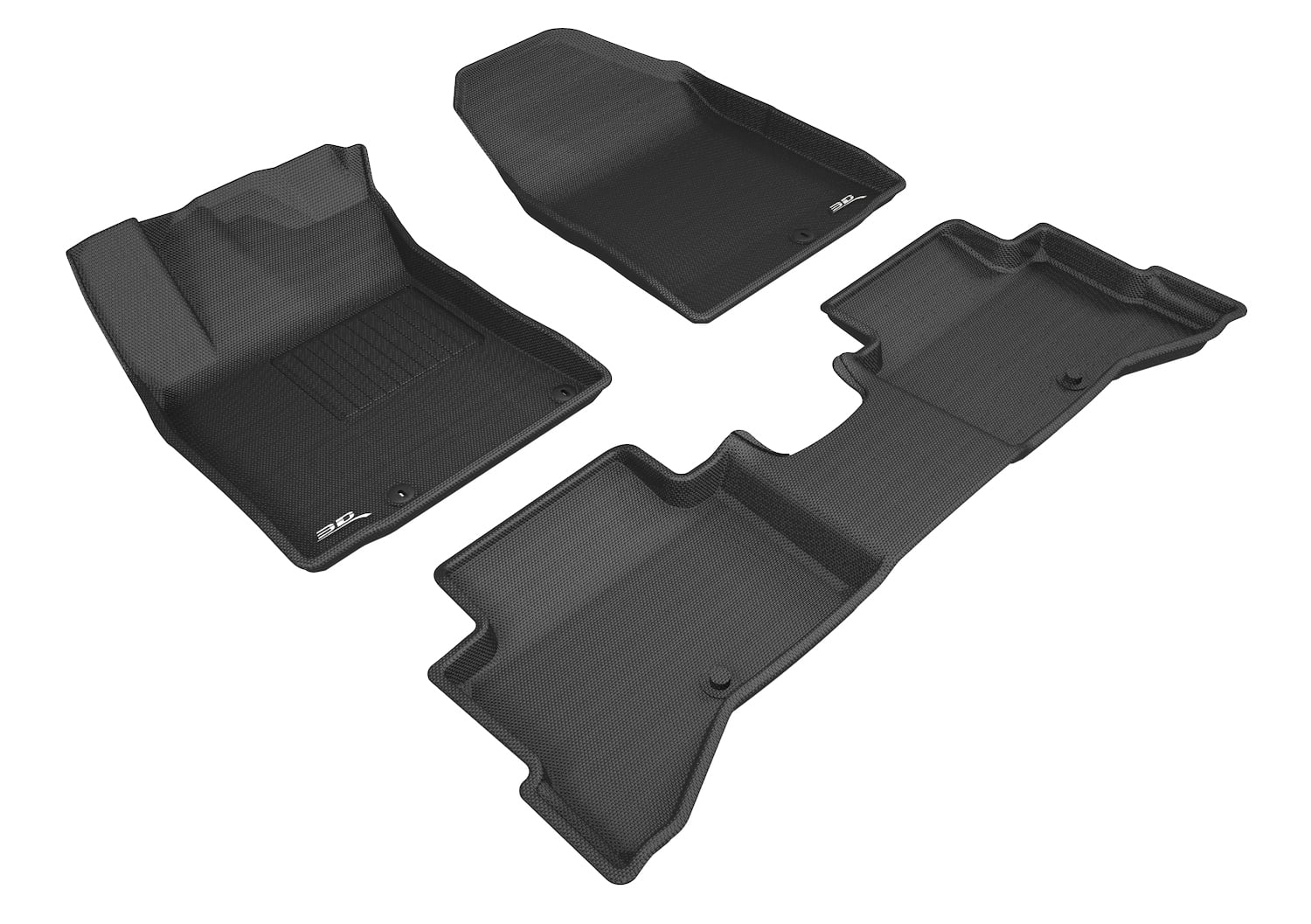 3D MAXpider All-Weather Floor Mats for Kia NIRO 2017-2019 Custom Fit Car Floor Liners, Kagu Series (1st & 2nd Row, Black)