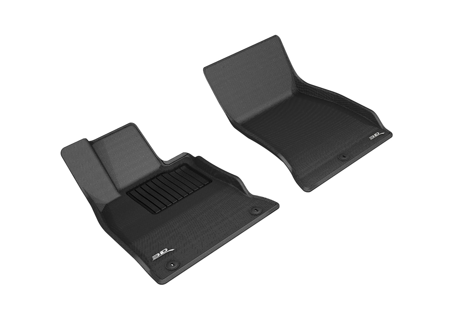 3D MAXpider Custom Fit KAGU Floor Mat (BLACK) Compatible with KIA STINGER RWD 2018-2023 - Front Row