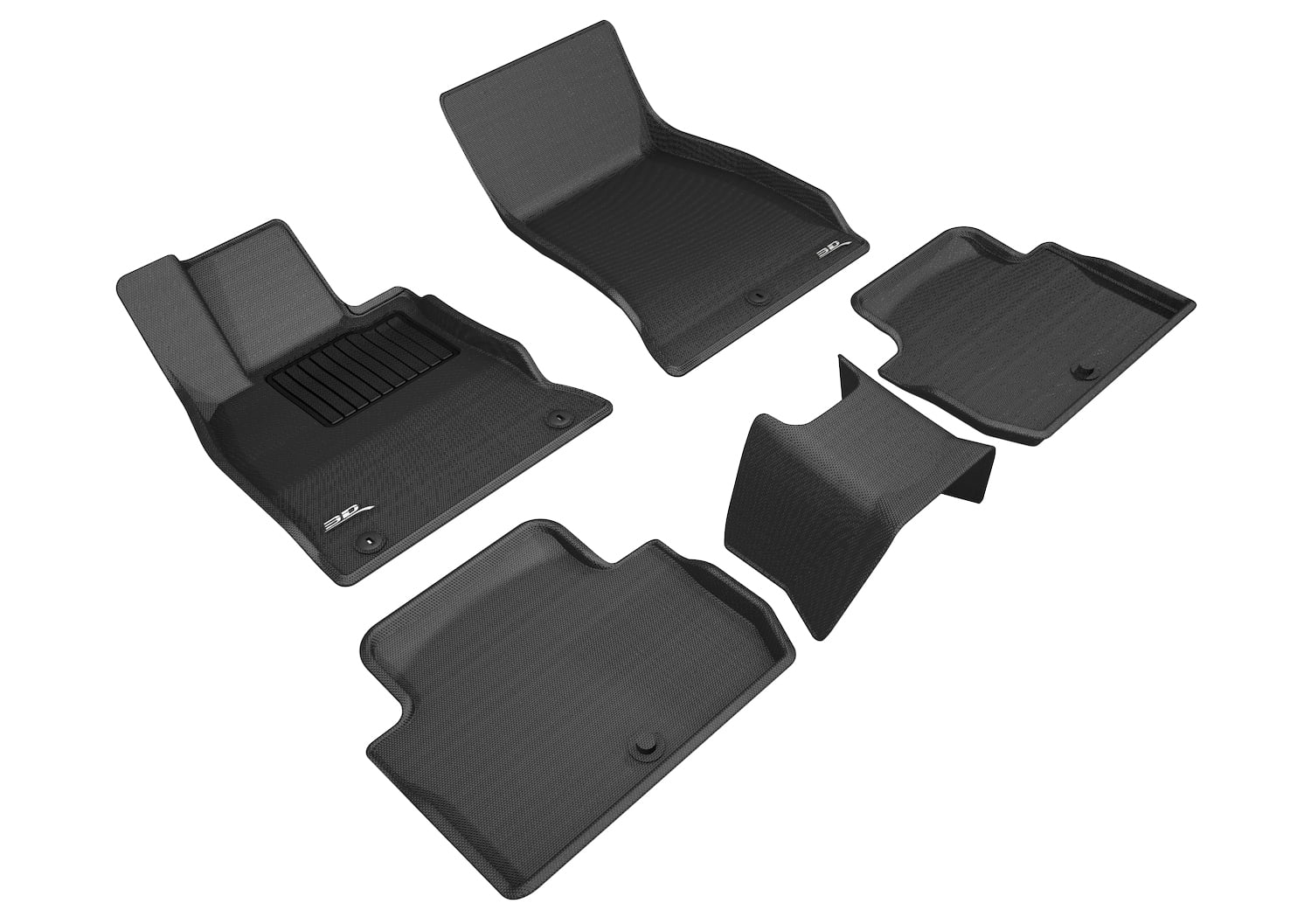 3D MAXpider KAGU Floor Mat (BLACK) compatible with KIA STINGER RWD 2018-2024 - Full Set