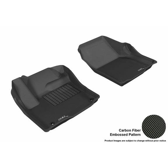 3D MAXpider Complete Set Custom Fit All-Weather Floor Mat for Select Land Rover Range Rover Evoque Models - Kagu Rubber (Gray), Black, Front Row