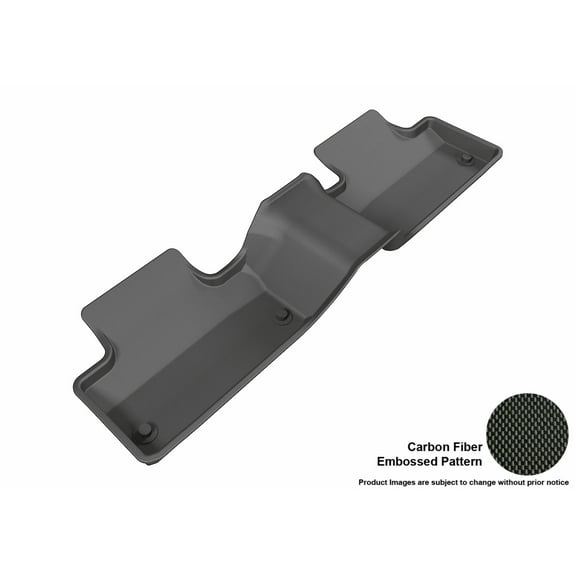 3D MAXpider Complete Set Custom Fit All-Weather Floor Mat for Select Land Rover Range Rover Evoque Models - Kagu Rubber (Gray), Black, Second Row (2014-2018)