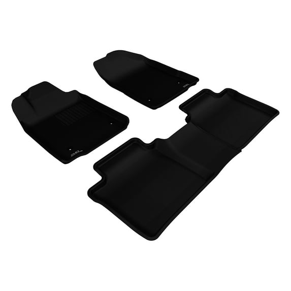 3D MAXpider Complete Set Custom Fit All-Weather Floor Mat for Select Lexus ES350 Models - Kagu Rubber (Black)