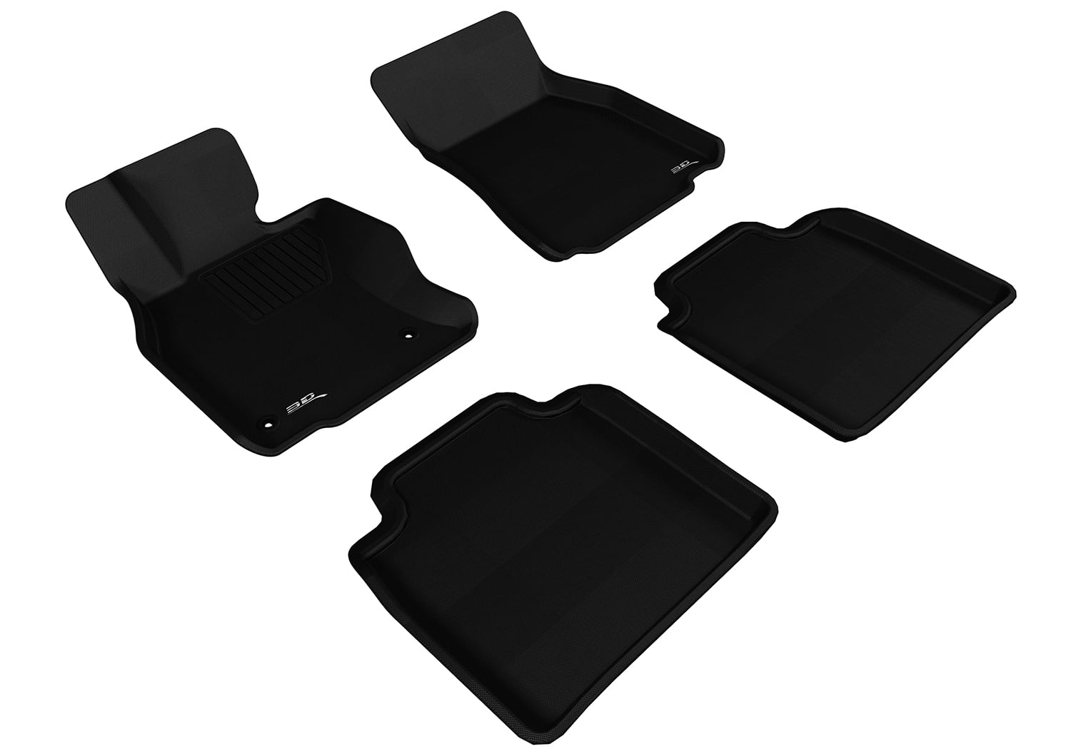 3D MAXpider Custom Fit KAGU Floor Mat (BLACK) for 2008-2011 LEXUS LS600HL - 1ST ROW 2ND ROW