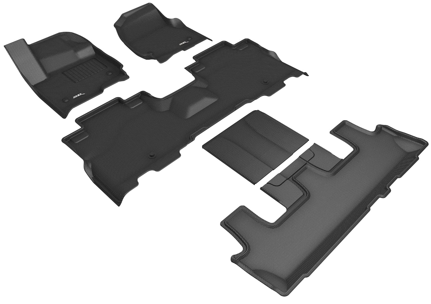 3D MAXpider Custom Fit Kagu Floor Mat (Black) Compatible with Lincoln Navigator w/ Bucket 2nd Row 2018-2024 - R1 R2 R3