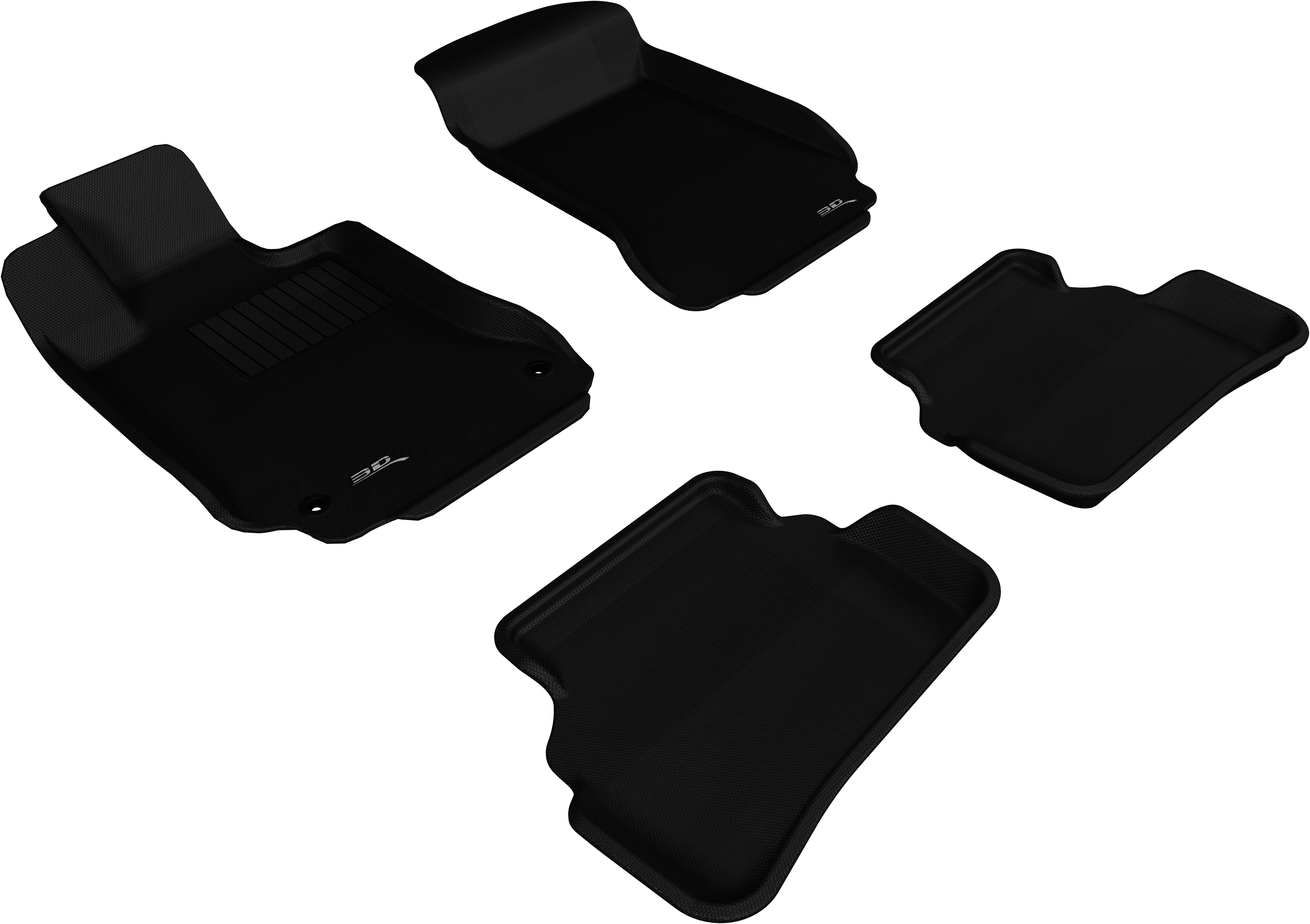 3D MAXpider KAGU Floor Mat (BLACK) compatible with MERCEDES-BENZ C-CLASS SEDAN (W204) 2008-2014 - Full Set