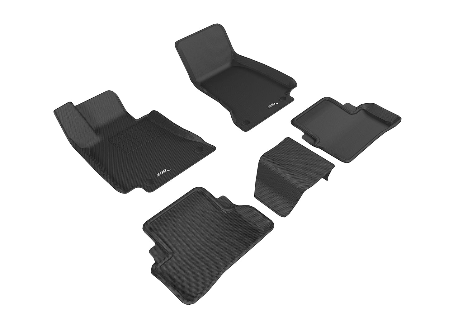 3D MAXpider Custom Fit Kagu Floor Mat (Black) Compatible with Mercedes-Benz E-Class Sedan (W213) 2017-2023 - Full Set