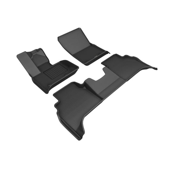 3D MAXpider Complete Set Custom Fit All-Weather Floor Mats for 2019-2021 Mercedes Benz G-Class - Kagu Rubber (Black)