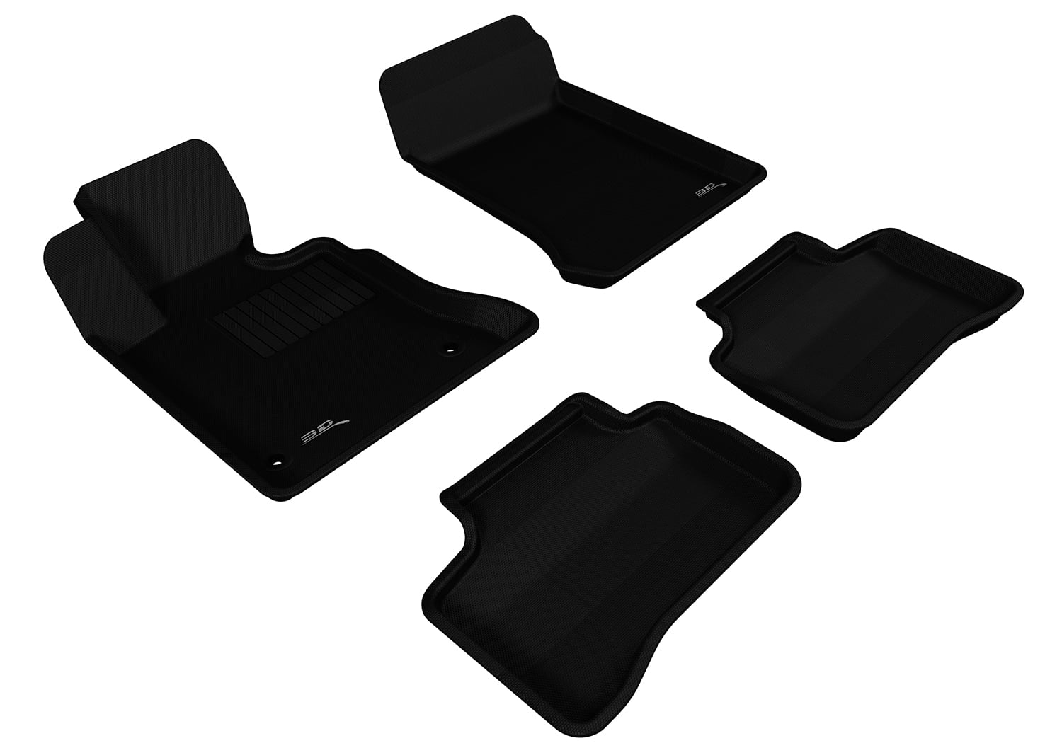 3D MAXpider KAGU Floor Mat (BLACK) compatible with MERCEDES-BENZ GLK 350 (X204) 2010-2012 - Full Set