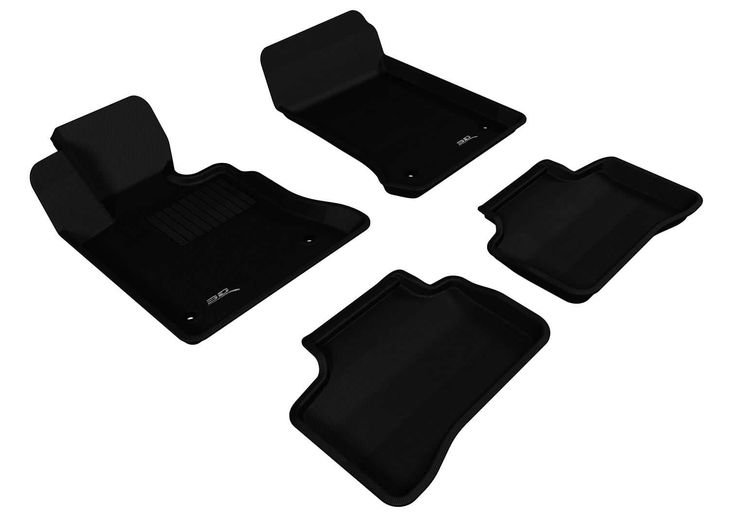 3D MAXpider Custom Fit Kagu Floor Mat (Black) Compatible with Mercedes-Benz GLK 350 (X204) 2013-2015 - Full Set