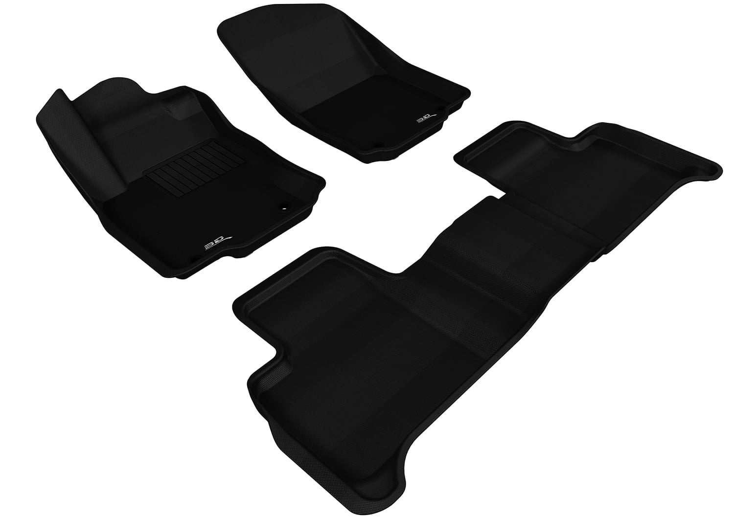 3D MAXpider Custom Fit Kagu All-Weather Floor Mat (Black) Compatible with Mercedes-Benz GLS/AMG GLS63 SUV (X166) 2017-2019/GL-Class/GL63 AMG (X166) 2013-2016/ML-Class/ML63 AMG (W166) 2012-2015- R1 R2