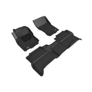 3D MAXpider KAGU Floor Mat (BLACK) compatible with NISSAN FRONTIER CREW CAB 2005-2019 - Full Set