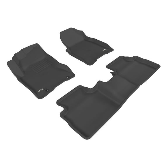 3D MAXpider Custom Fit Kagu Floor Mat (Black) Compatible with Nissan Rogue 2008-2013 - Full Set