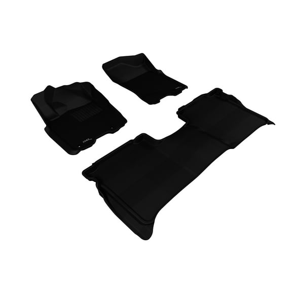 3D MAXpider Custom Fit Kagu Floor Mat (Black) Compatible with Nissan Titan 2009-2015 - R1 R2 (with Storage Box)