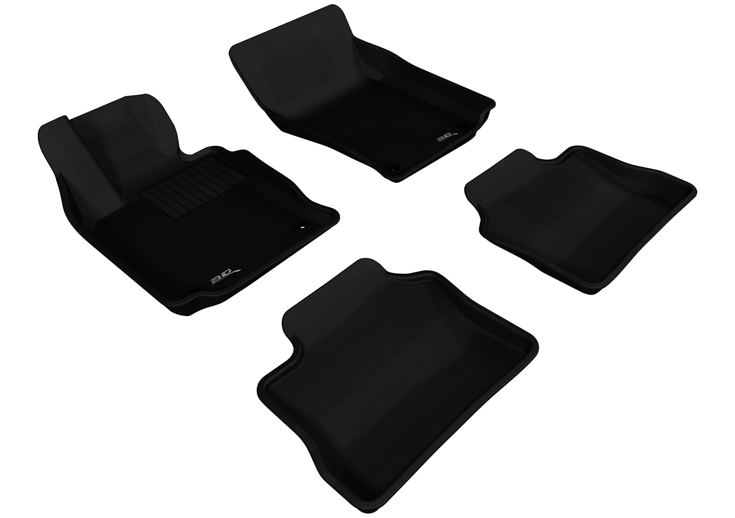 3D MAXpider Custom Fit Kagu Floor Mat (Black) Compatible with Porsche Panamera (970) 2010-2016 - Full Set