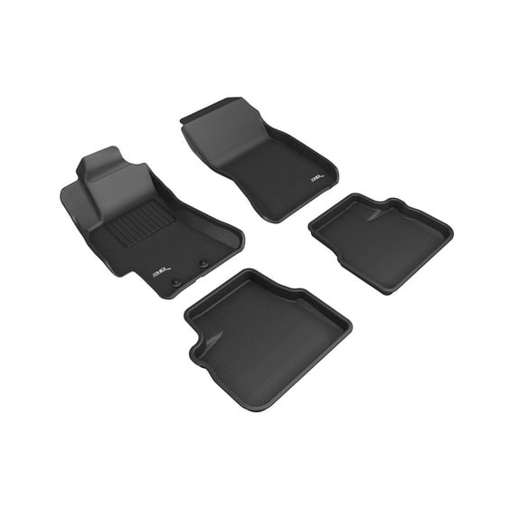3D MAXpider Custom Fit Kagu Floor Mat (Black) Compatible with Subaru Impreza 2008-2011 / Impreza WRX/Impreza WRX STI 2008-2014 - Full Set