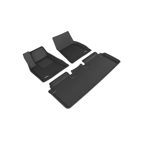 3D MAXpider Custom Fit Kagu Floor Mat (Black) Compatible with Tesla Model S 2012-2014 - Full Set