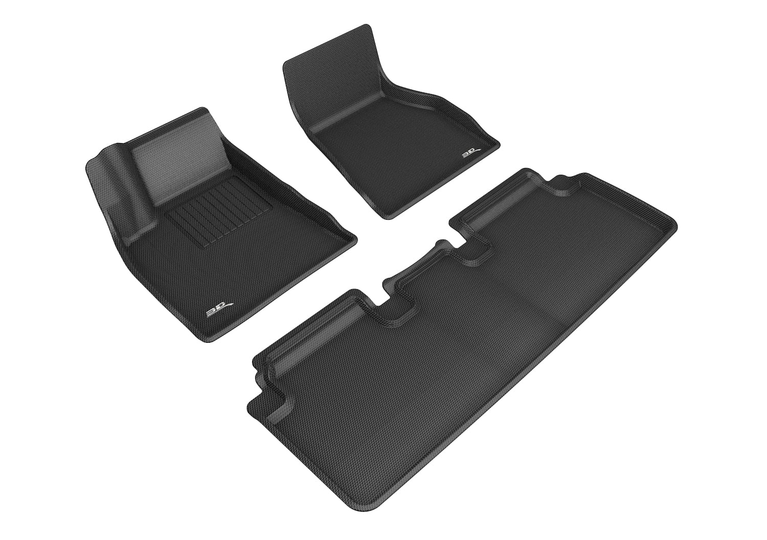 3D MAXpider Custom Fit Kagu Floor Mat (Black) Compatible with Tesla Model S 2015-2019 - Full Set