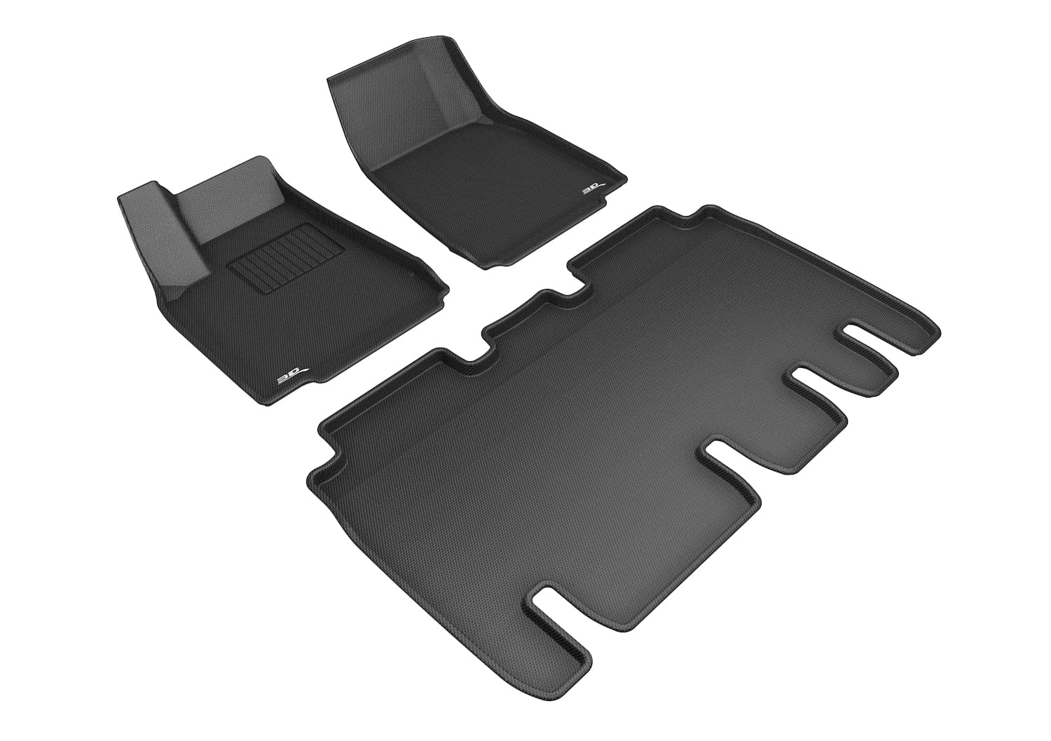 3D MAXpider KAGU Floor Mat (BLACK) compatible with TESLA MODEL X 5-SEAT 2016-2021 - Full Set