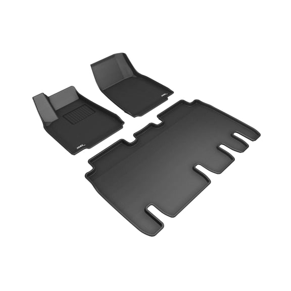 3D MAXpider Custom Fit Kagu Floor Mat (Black) Compatible with Tesla Model X 5-Seat 2016-2021 - Full Set