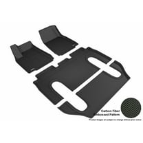 3D MAXpider Custom Fit Kagu Floor Mat (Black) Compatible with Tesla Model X Non-folding 6-Seat 2016-2021 - Full Set