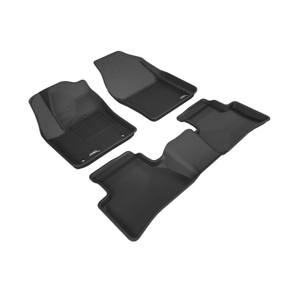 3D MAXpider Complete Set Custom Fit All-Weather Floor Mat for Select Toyota C-HR Models - Kagu Rubber (Black)