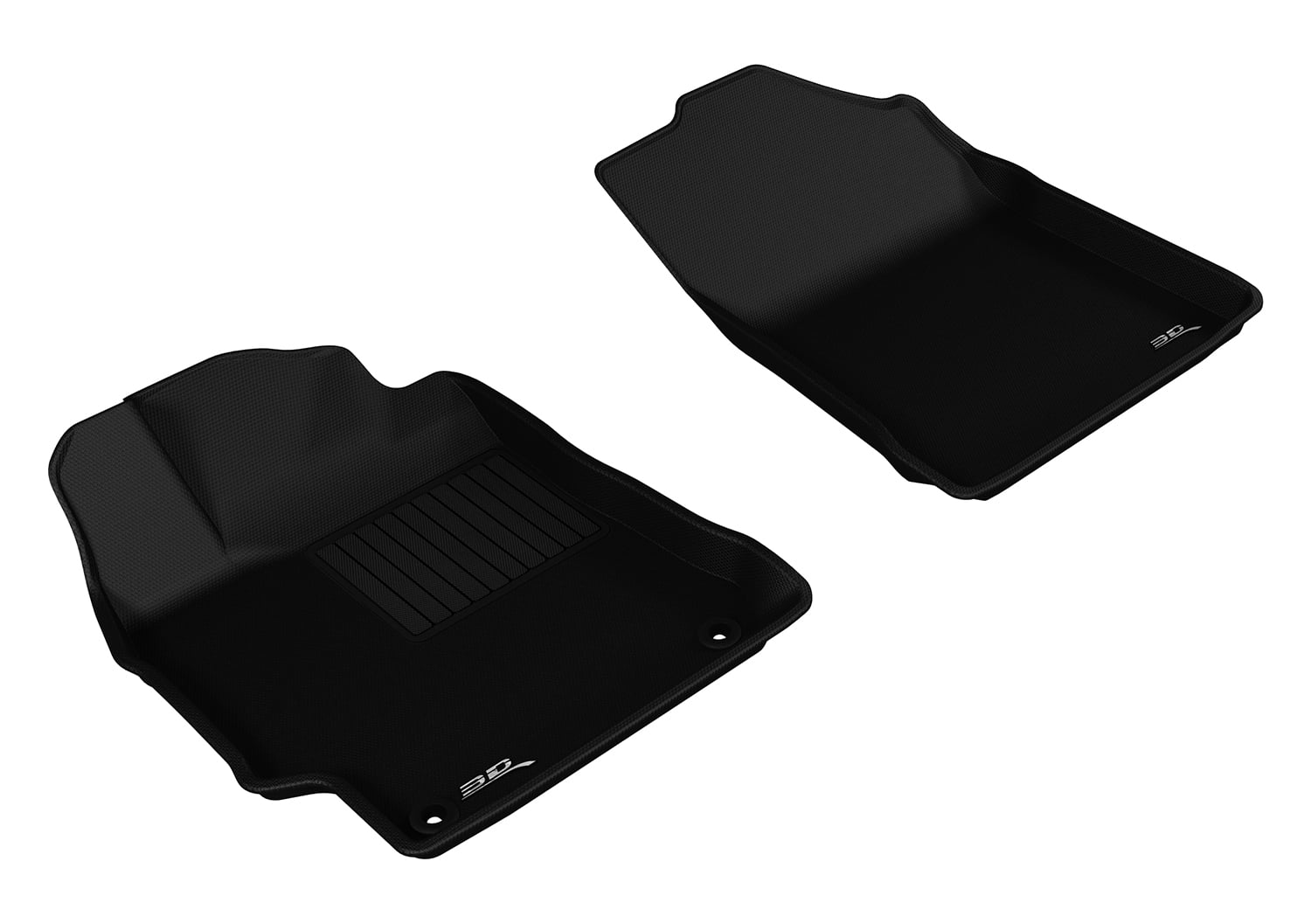 3D MAXpider Front Row Custom Fit All-Weather Floor Mat for Select Toyota Camry/ Camry Hybrid Models - Kagu Rubber (Black)