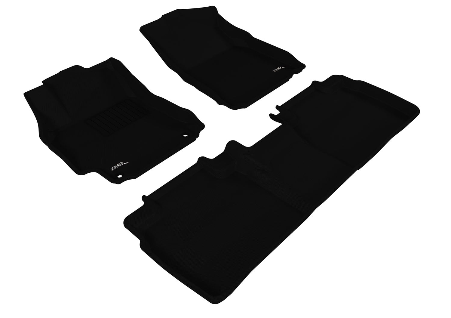 3D MAXpider KAGU Floor Mat (BLACK) compatible with TOYOTA CAMRY/CAMRY HYBRID 2012-2014 - Full Set