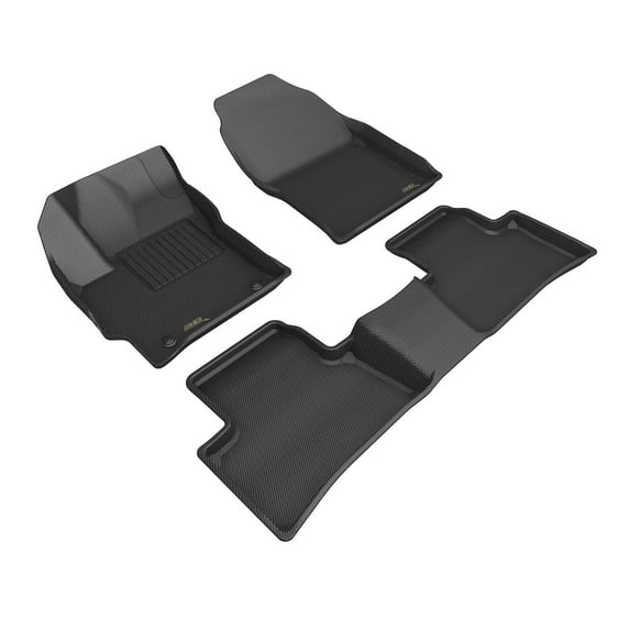 3D MAXpider Custom Fit Kagu Floor Mat (Black) Compatible with Toyota Corolla Cross FWD Gas 2022-2024 - Full Set