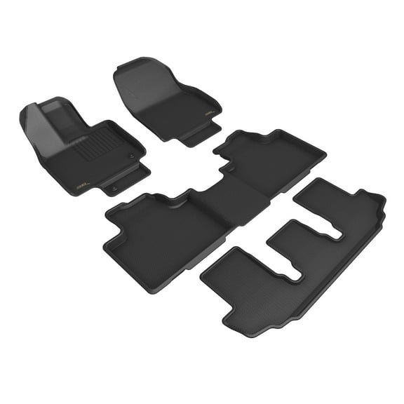 3D MAXpider Custom Fit Kagu Floor Mat (Black) for 2021-2022 Toyota Highlander - Complete Set