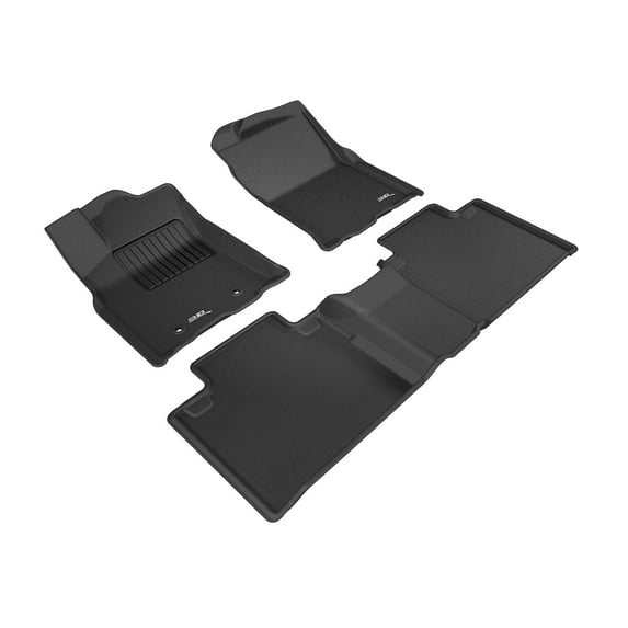 3D MAXpider Custom Fit KAGU Floor Mat (BLACK) for 2016-2017 TOYOTA TACOMA ACCESS CAB - 1ST ROW 2ND ROW