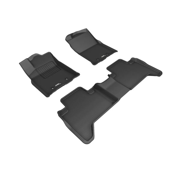 3D MAXpider Custom Fit Kagu Floor Mat (Black) Compatible with Toyota Tacoma Double Cab 2018-2023 - R1 R2