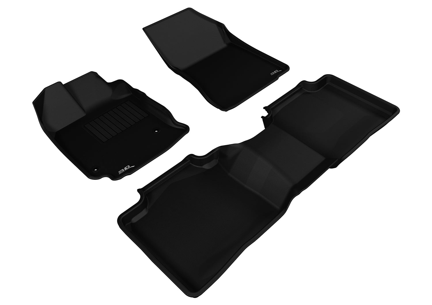 3D MAXpider L1TY13401509 Complete Set Custom Fit All-Weather Floor Mat for Select Toyota Venza Models - Kagu Rubber (Black)