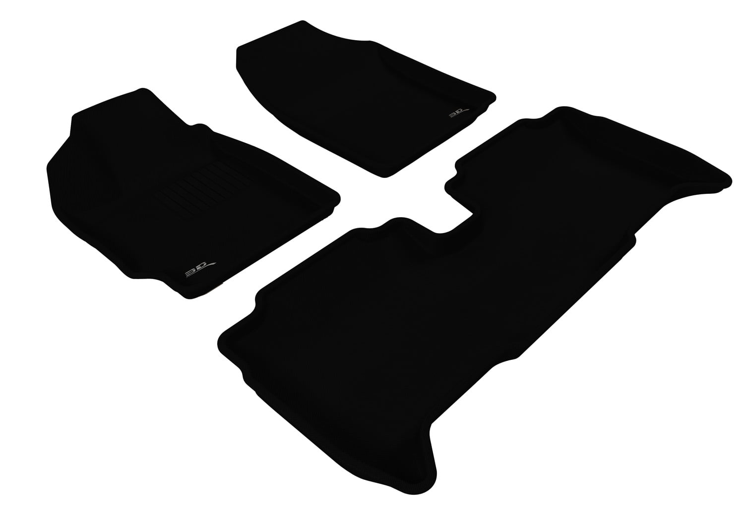 3D MAXpider KAGU Floor Mat (BLACK) compatible with TOYOTA YARIS SEDAN 2007-2011 - Full Set