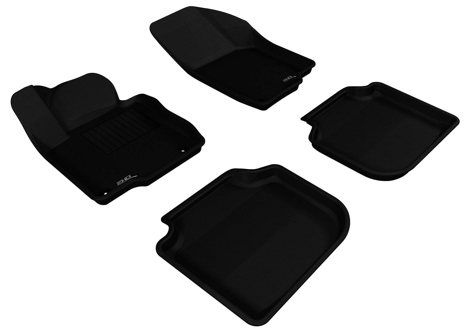 3D MAXpider L1VW05601509 Complete Set Custom Fit All-Weather Floor Mat for Select Volkswagen Passat Models - Kagu Rubber (Black)
